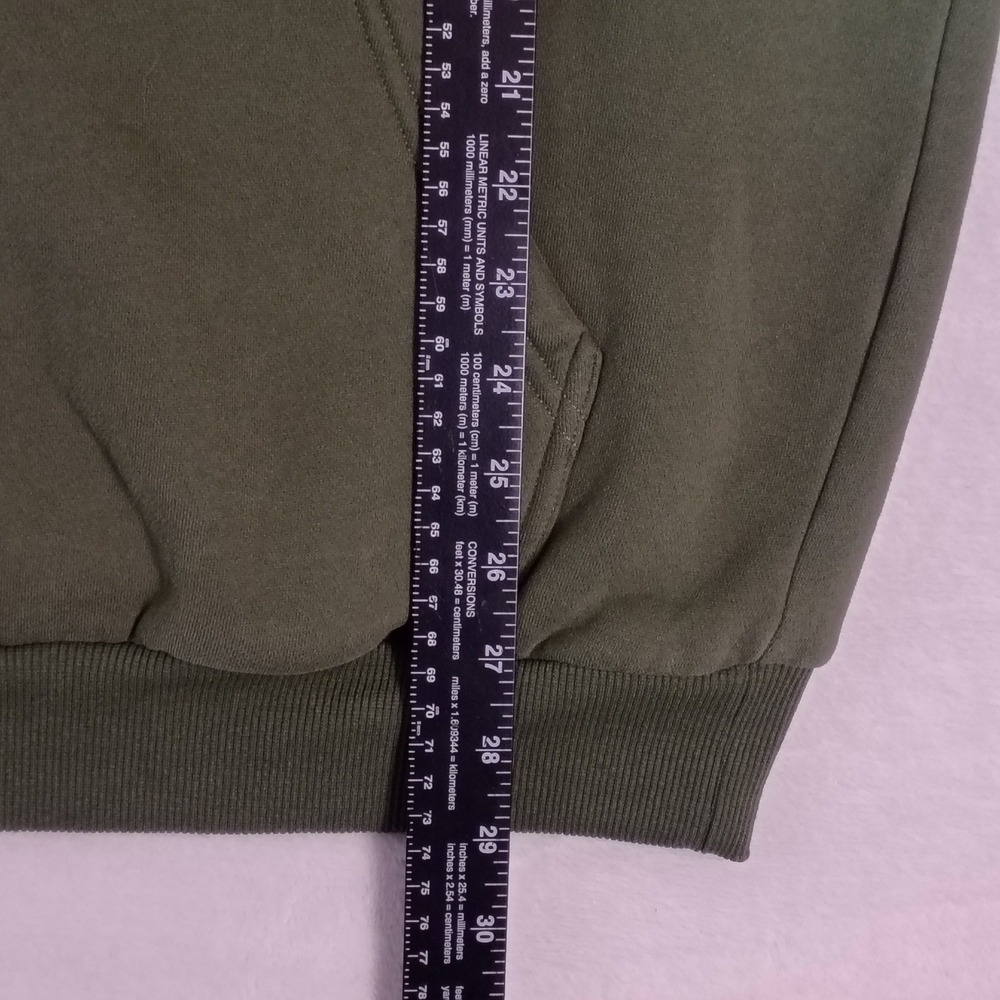 Comfrt Hoodie Mens Medium Olive Green Fleece Pullover Sweatshirt Good Days Ahead - Picture 10 of 13